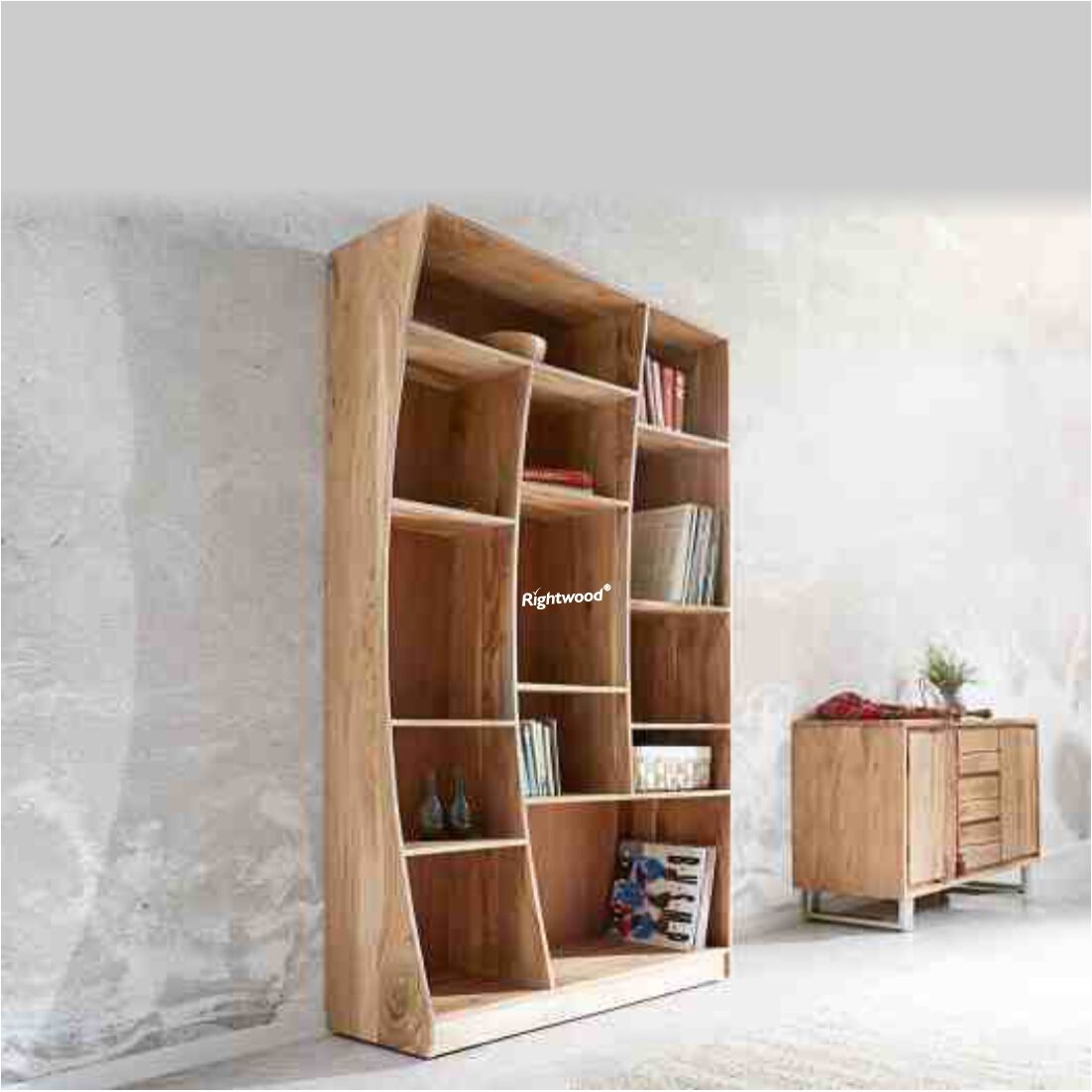 bookshelf live edge wooden BOAST