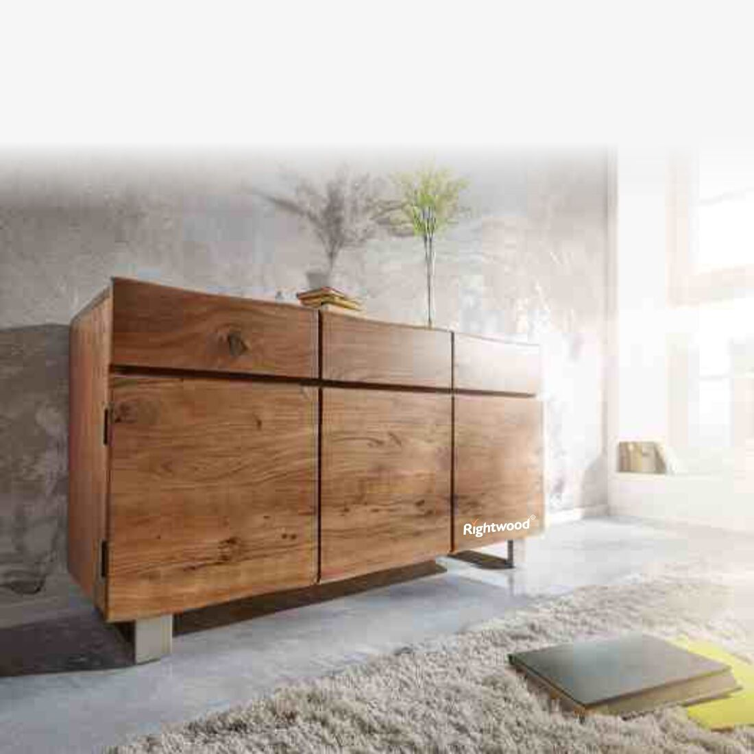 Wooden sideboard live edge shades